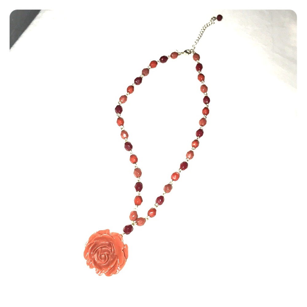 Beaded rose necklace